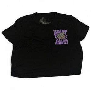 Black Crop Top with Purple Graphic “Kinda Fit Kinda Fat”